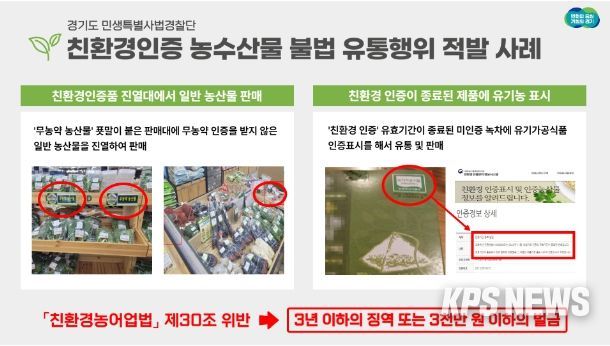 친환경 농수산물 불법유통 적발