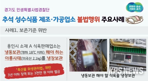 추석 성수식품 제조·가공·판매업체 불법행위 적발