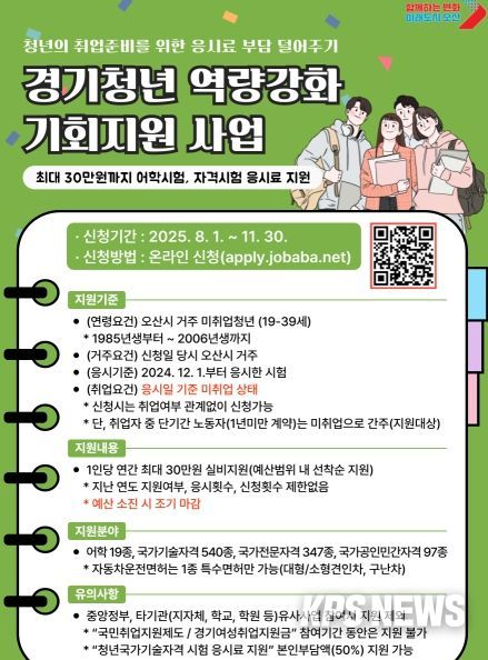 오산시, ‘경기청년 역량강화 기회지원 사업’ 하반기 접수 시작